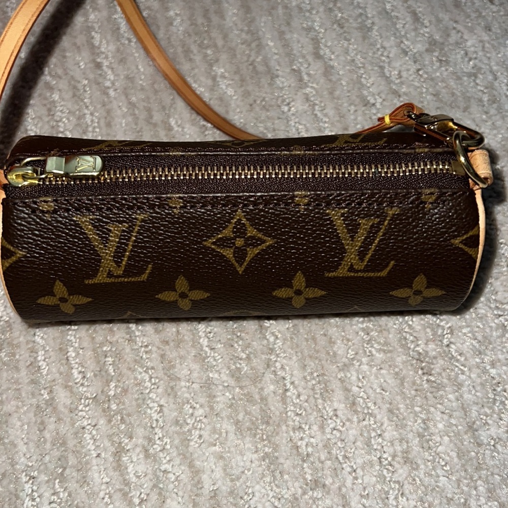 Authentic Louis Vuitton long round pouch papillon bag
